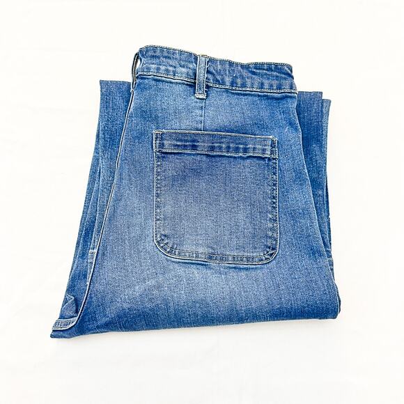OAT NY Wide Leg Med Wash Zip Fly Denim Jeans Style 1042-CAT Size 12 - Picture 1 of 7